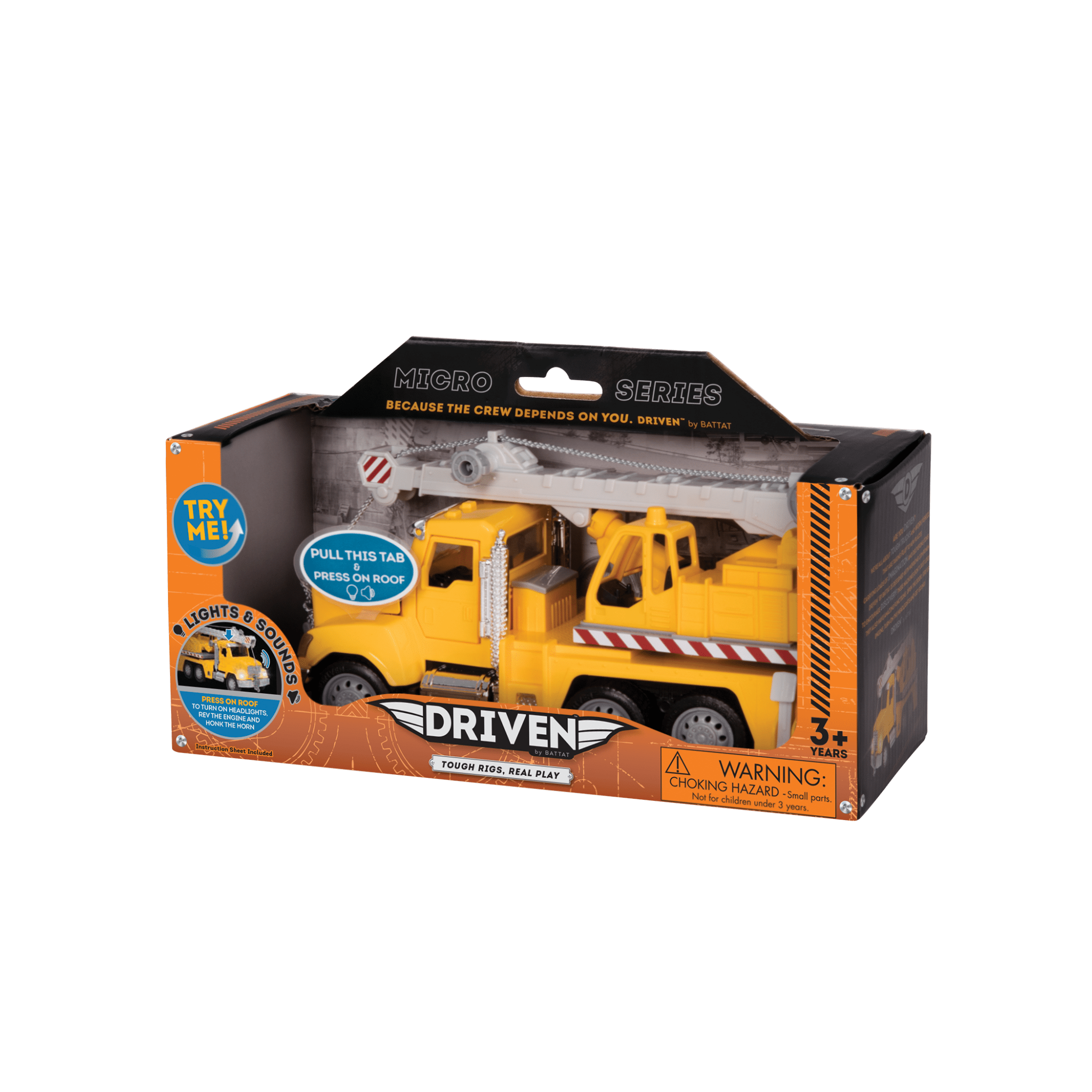 Yellow toy crane truck