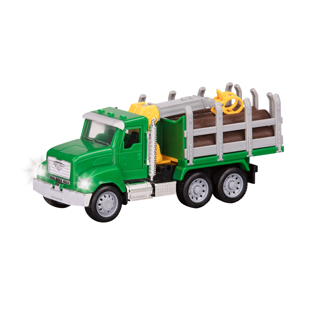 Green toy logging truck