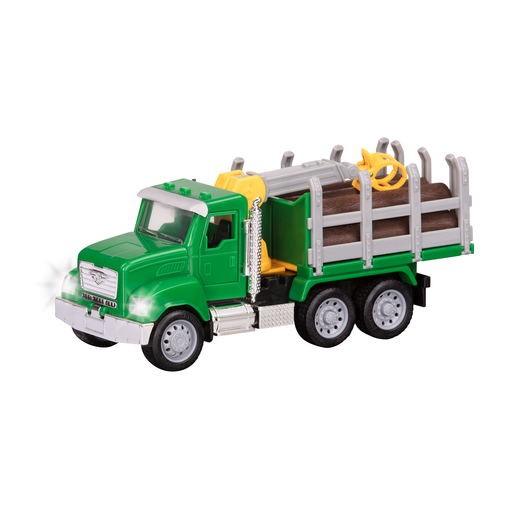 Green toy logging truck