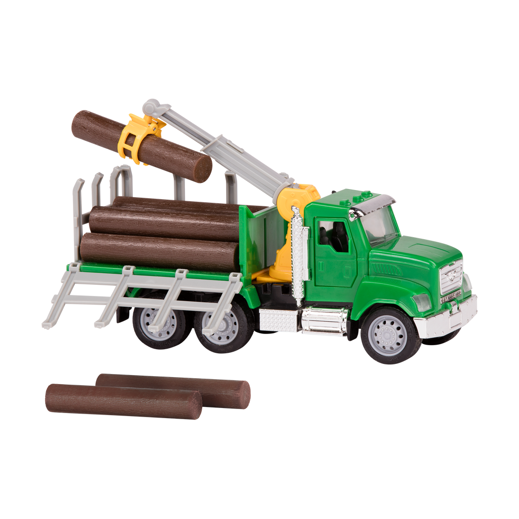 Green toy logging truck