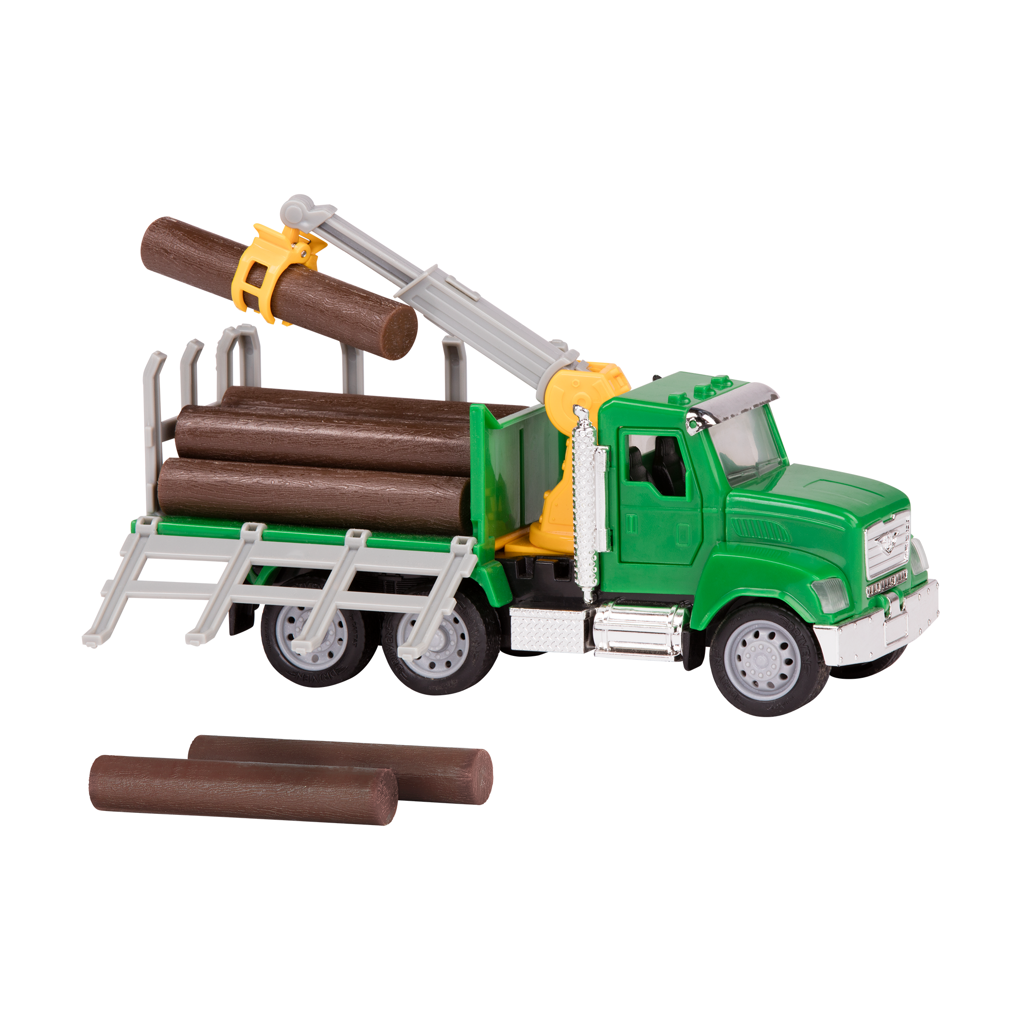 Green toy logging truck