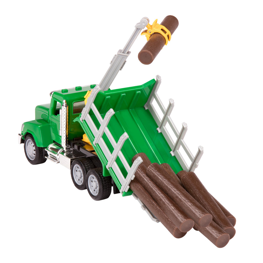 Green toy logging truck