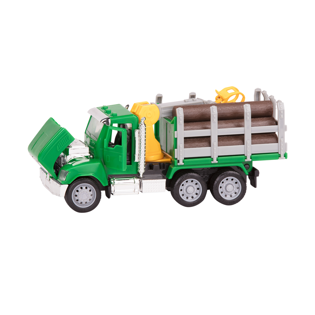 Green toy logging truck