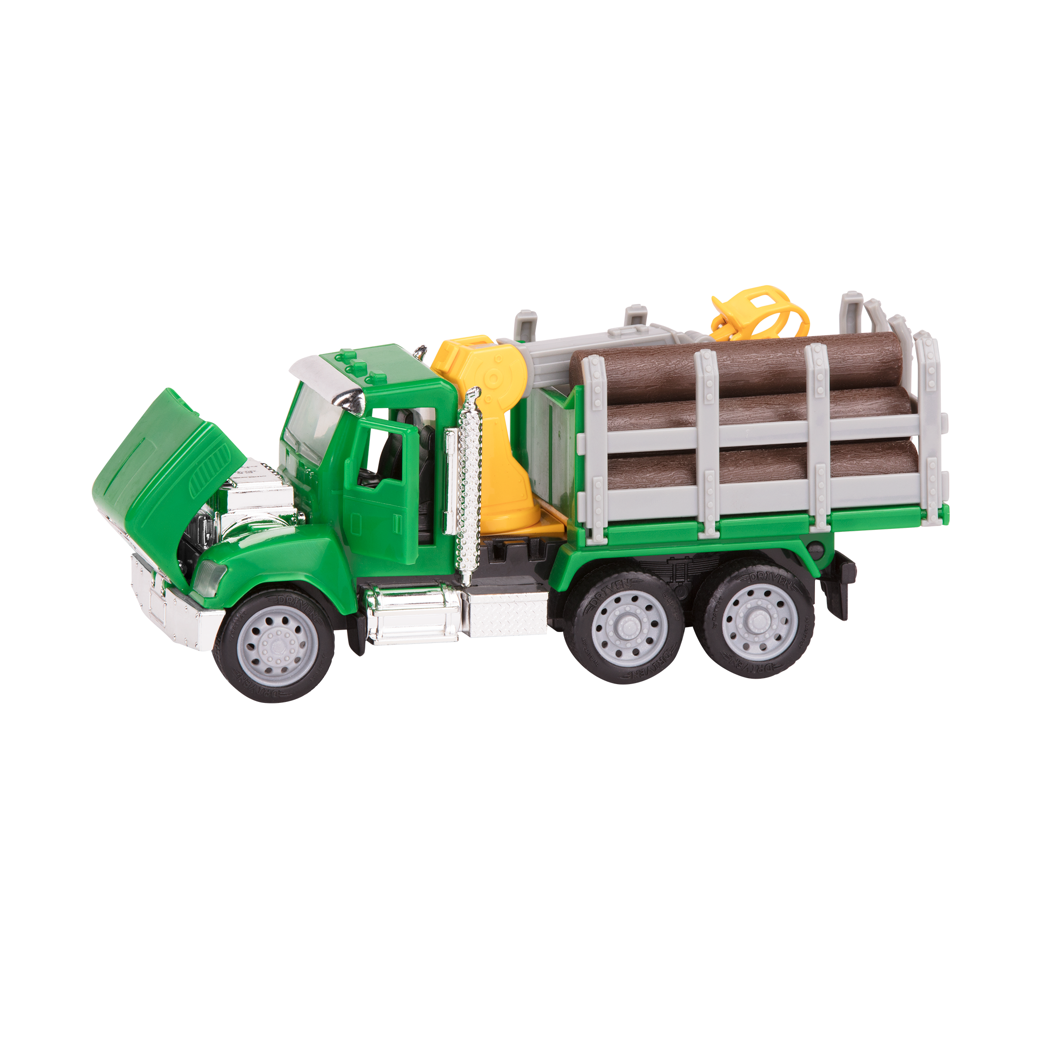 Green toy logging truck