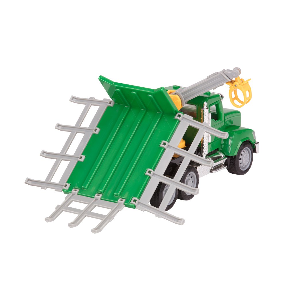 Green toy logging truck