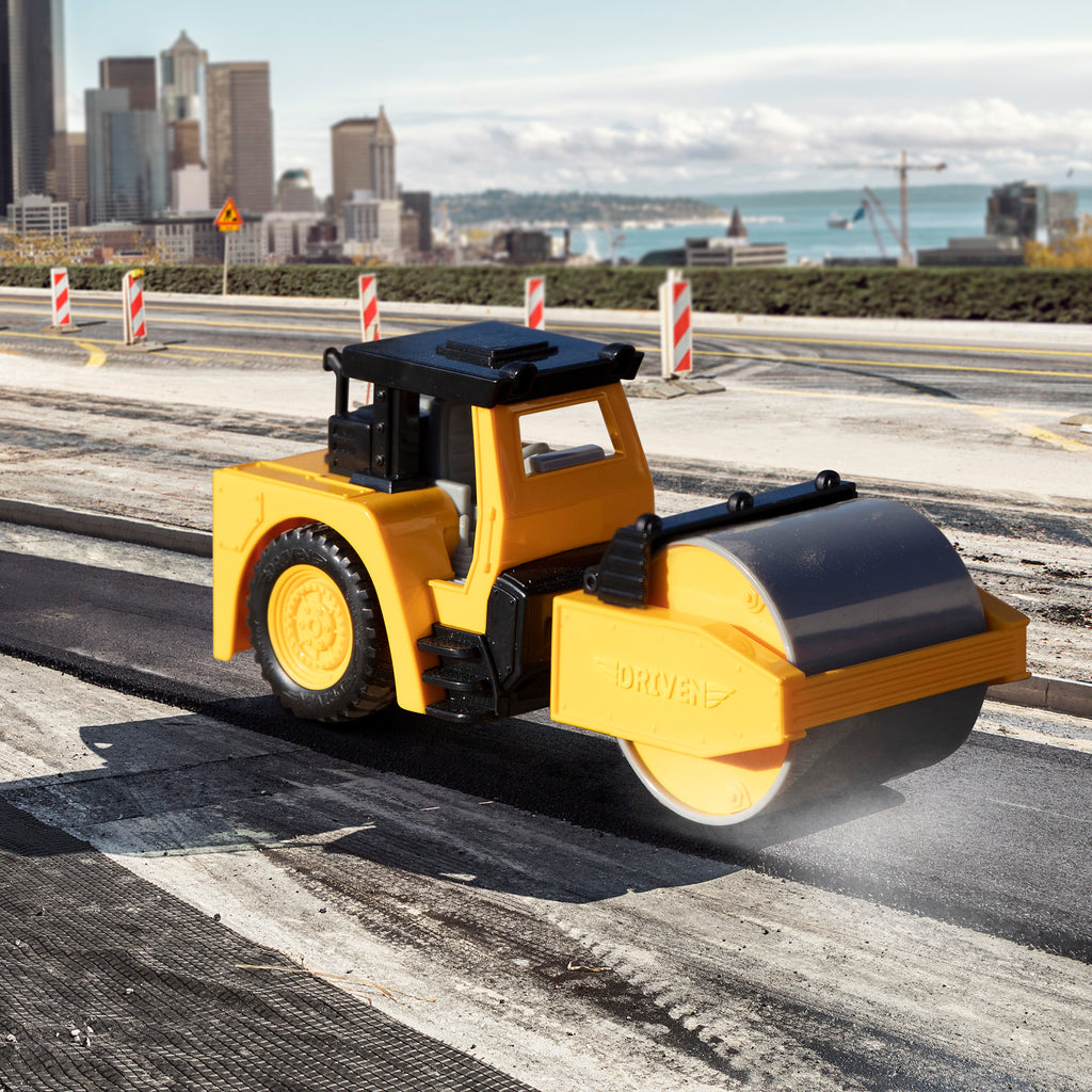 Small Micro Series Yellow toy steam roller