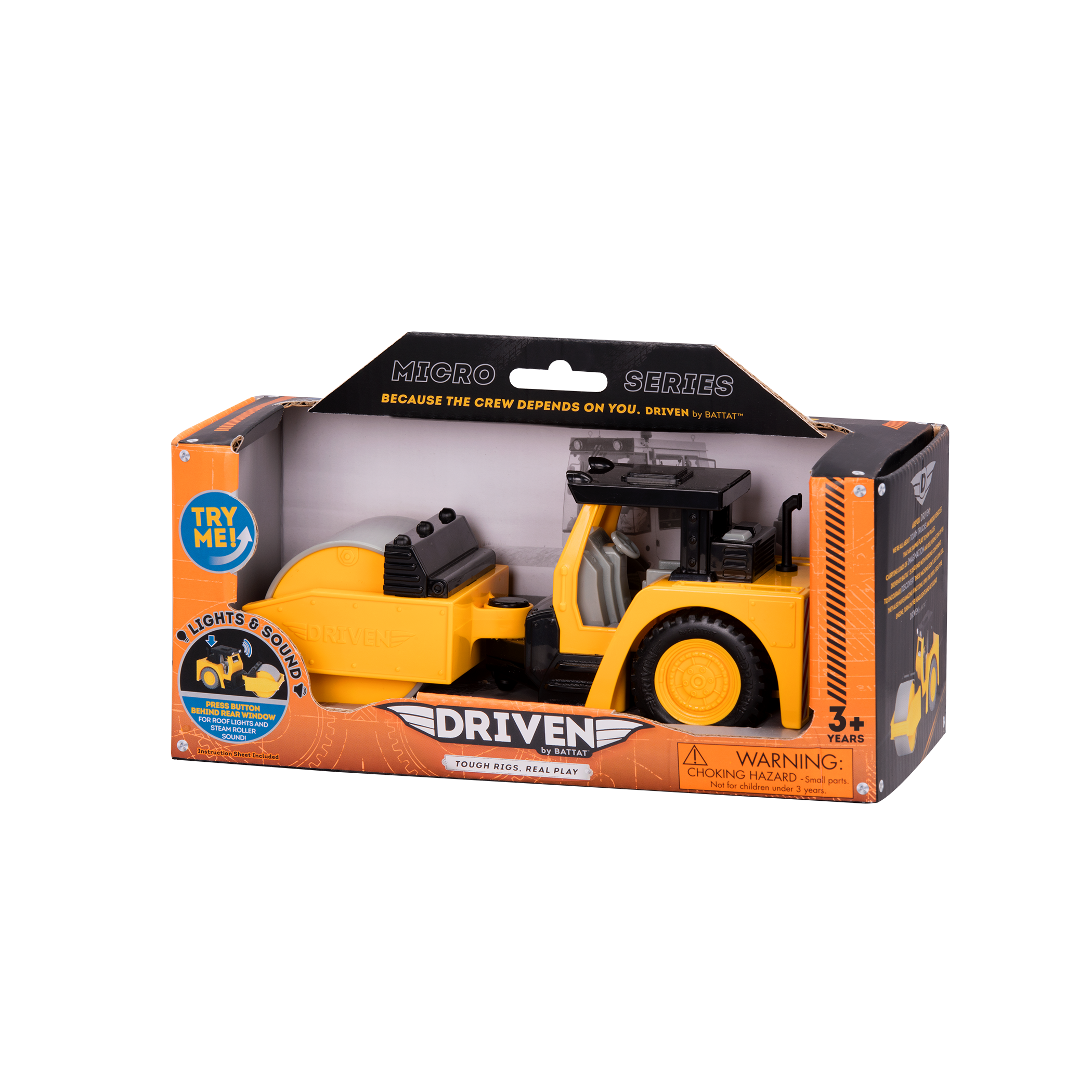 Small Micro Series Yellow toy steam roller