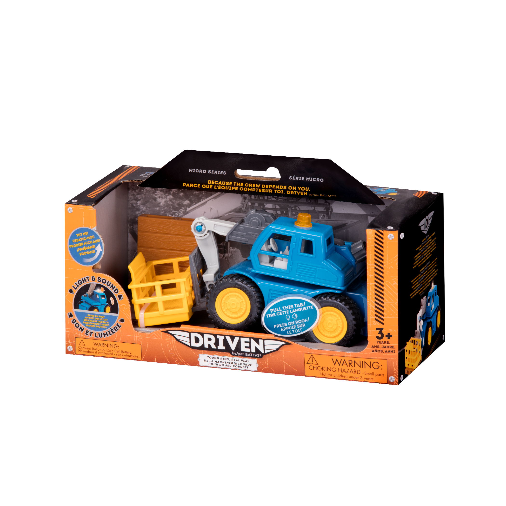 Blue toy telehandler