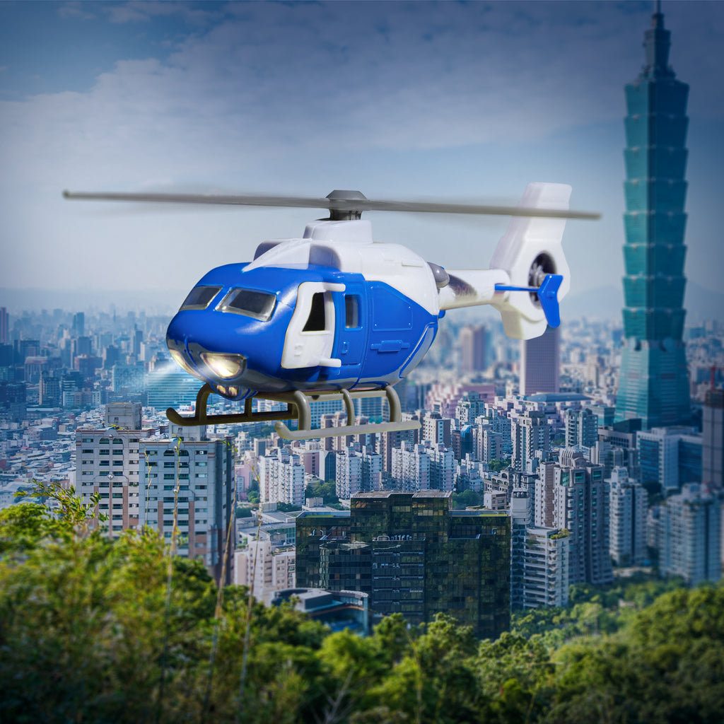 Blue toy helicopter