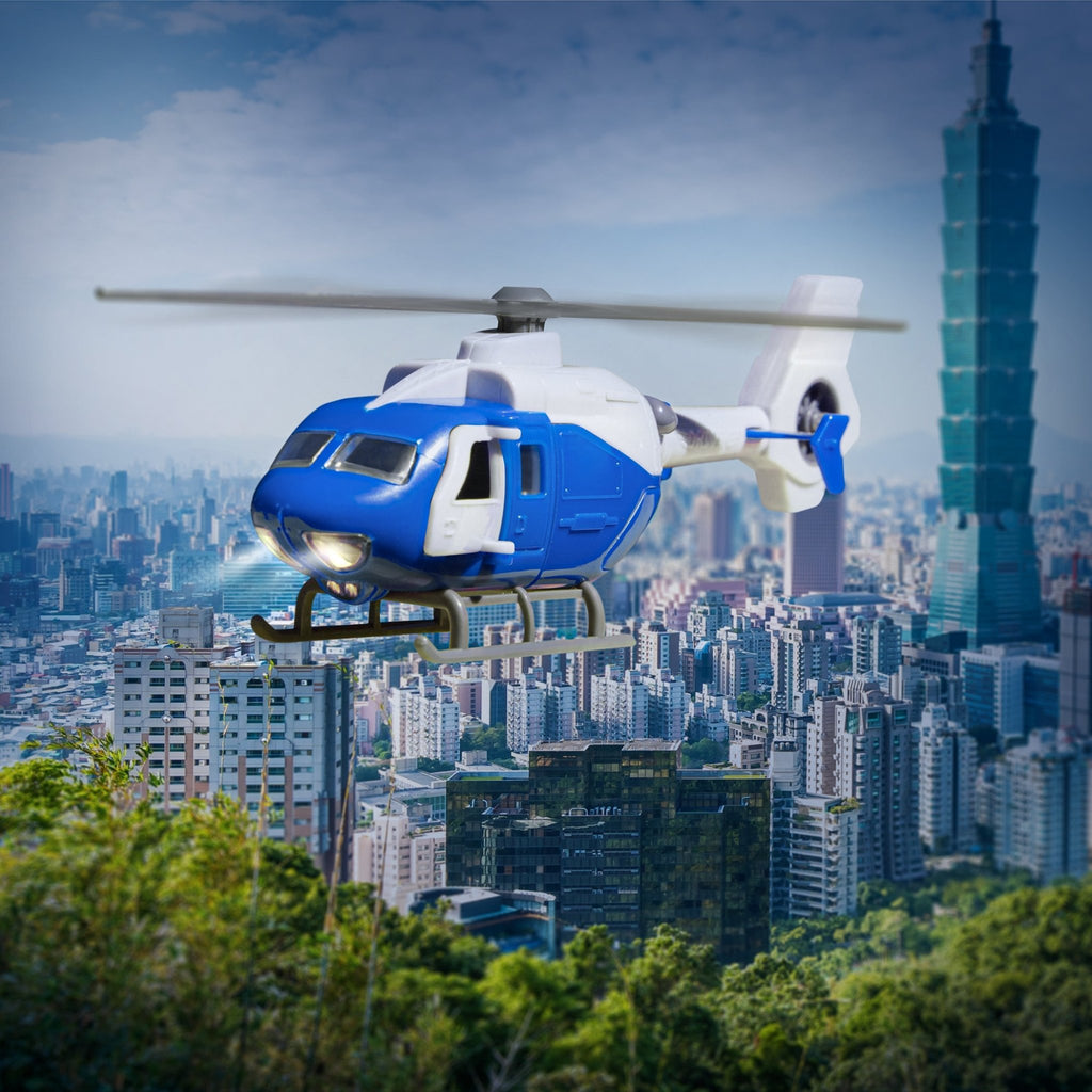 Blue toy helicopter
