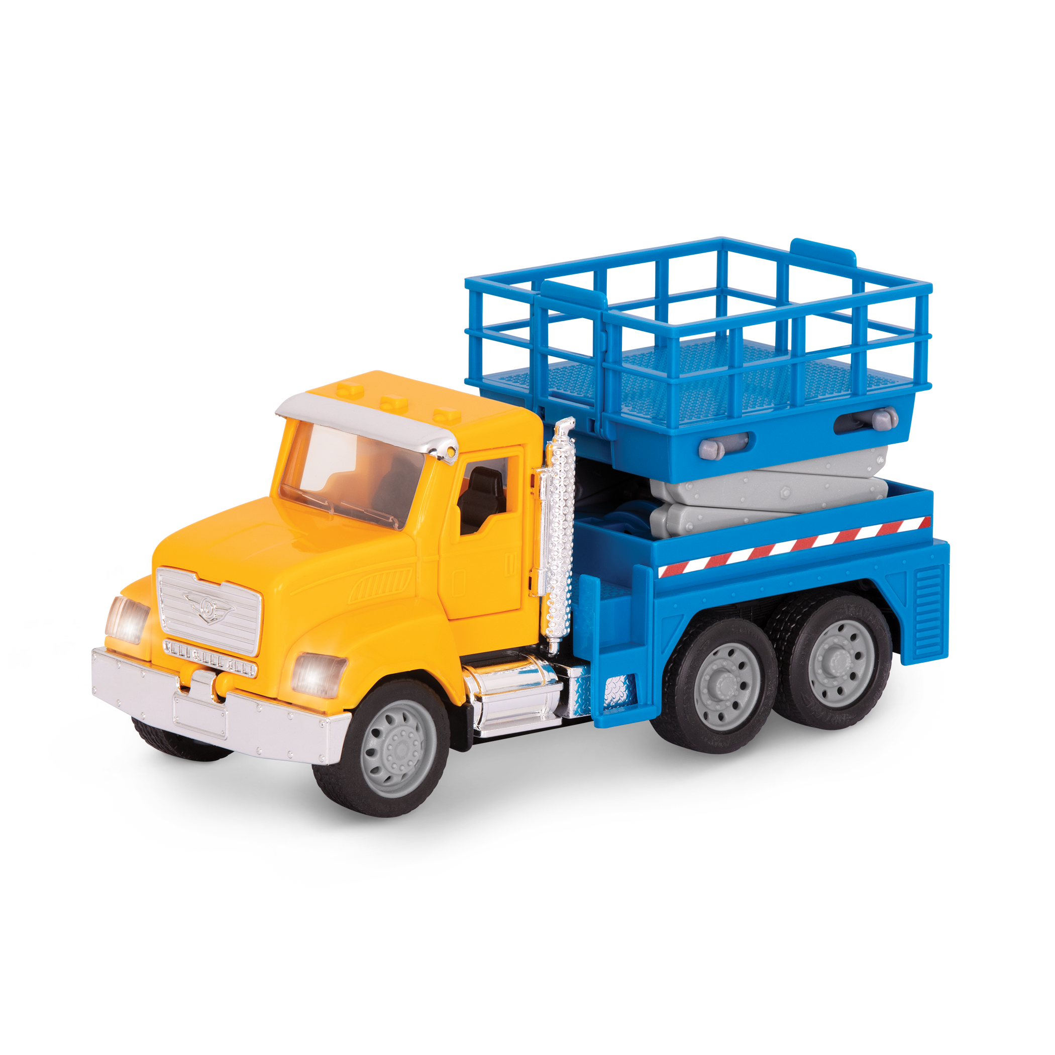 Small Micro Series Yellow and blue toy scissor lift truck