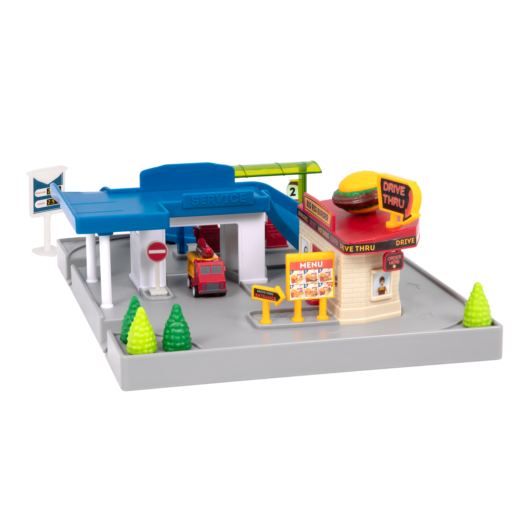 Pocket Dine & Drive Pit Stop | Gas Station Playset | Car Toys