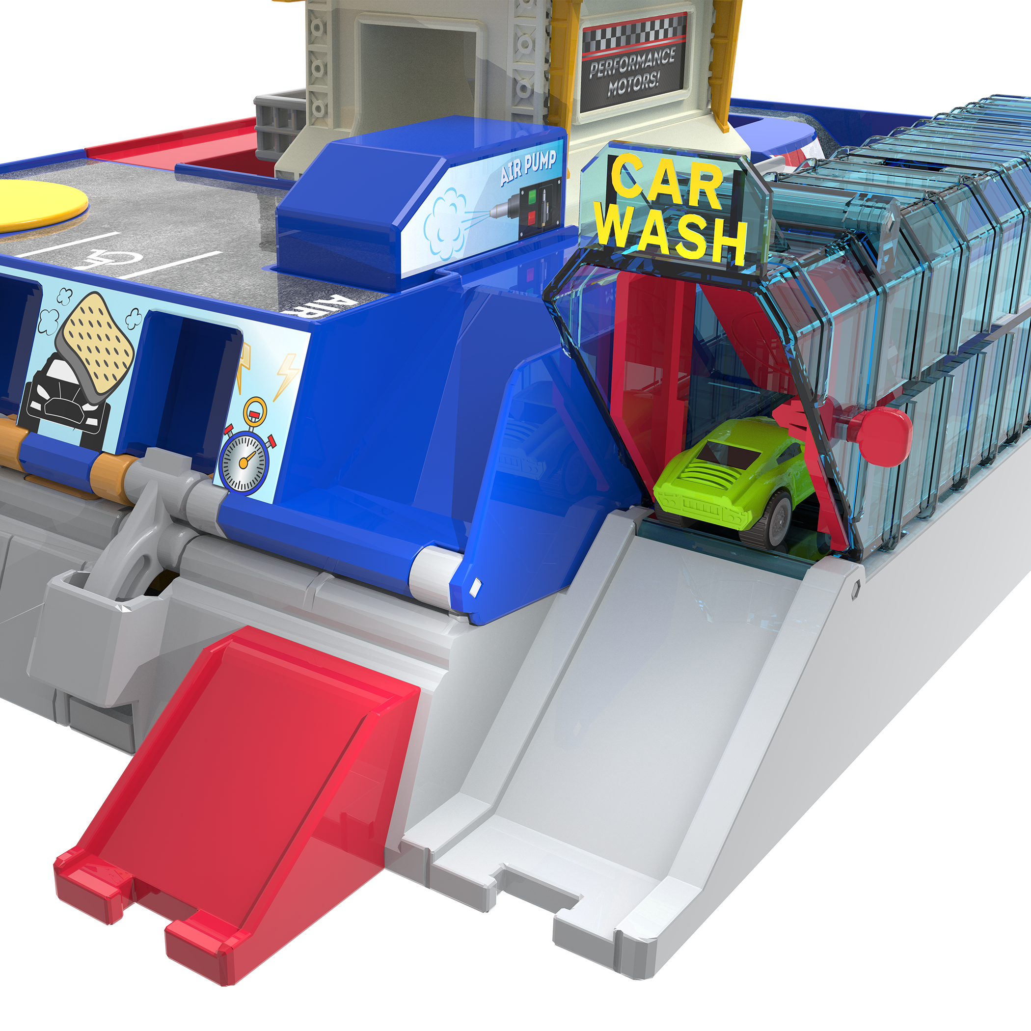 Race track playset with toy cars