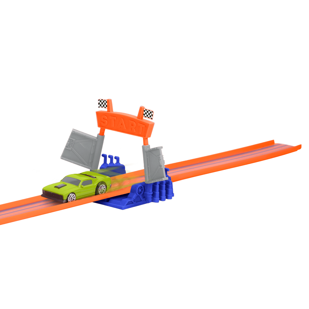 Racetrack loop playset with toy car