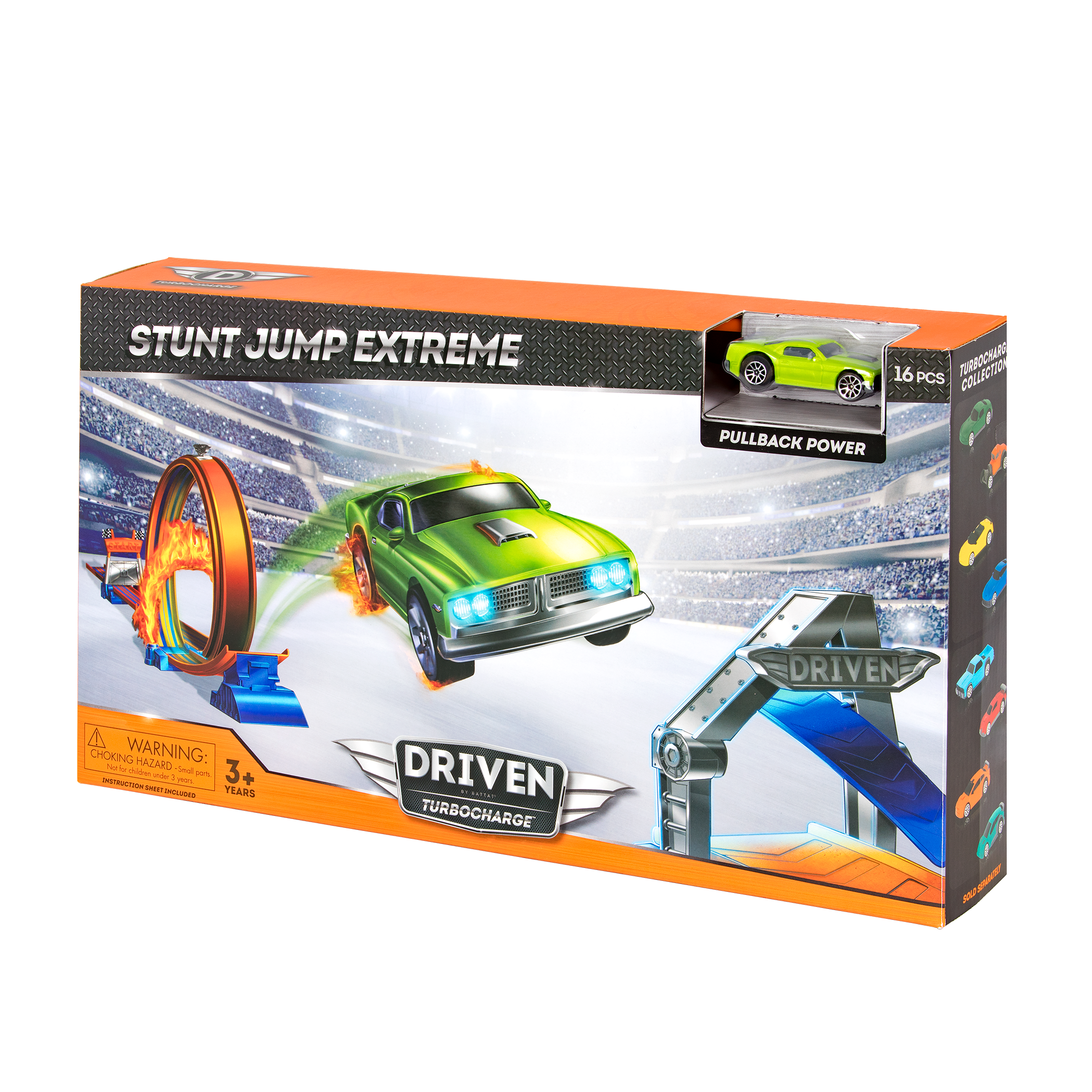 Racetrack loop playset with toy car