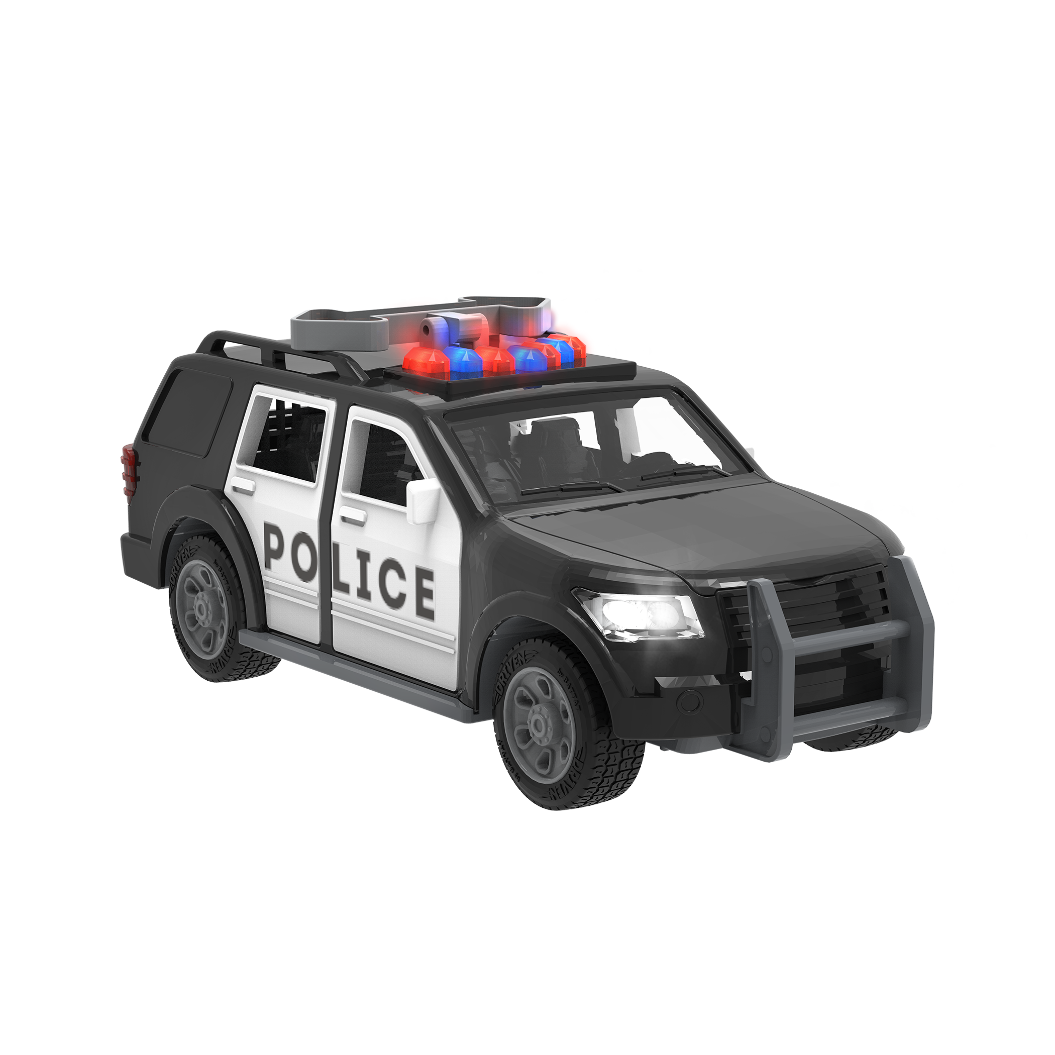 Toy police SUV with light-up arrow.