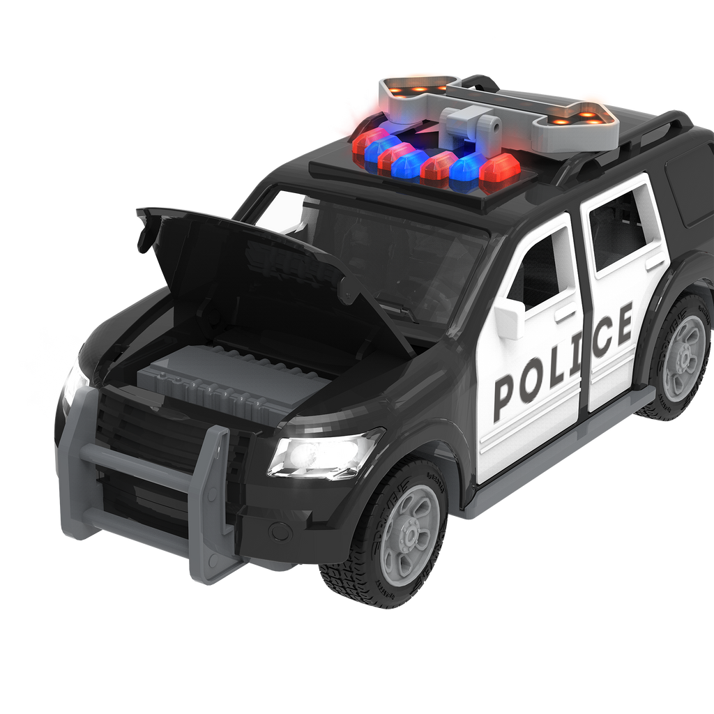 Toy police SUV with light-up arrow.
