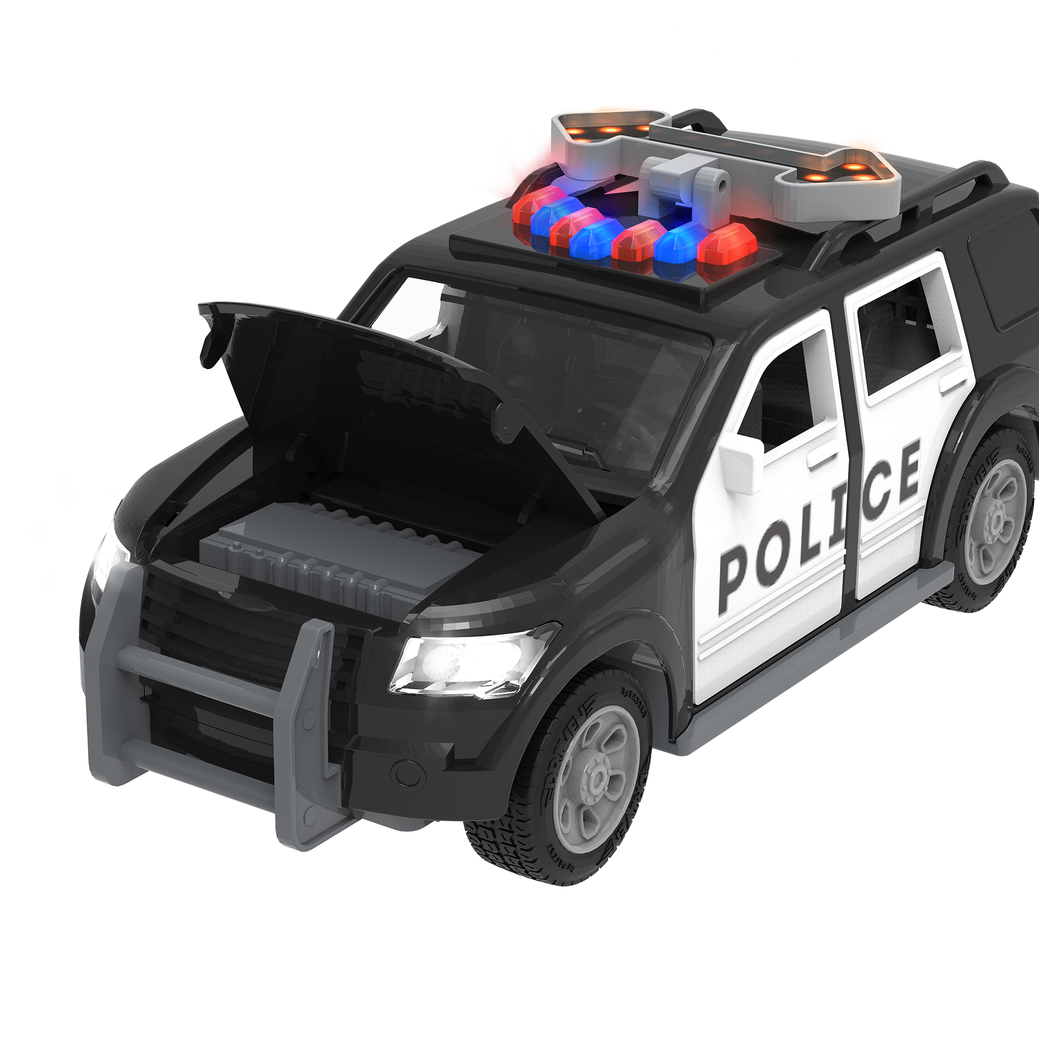 Toy police SUV with light-up arrow.