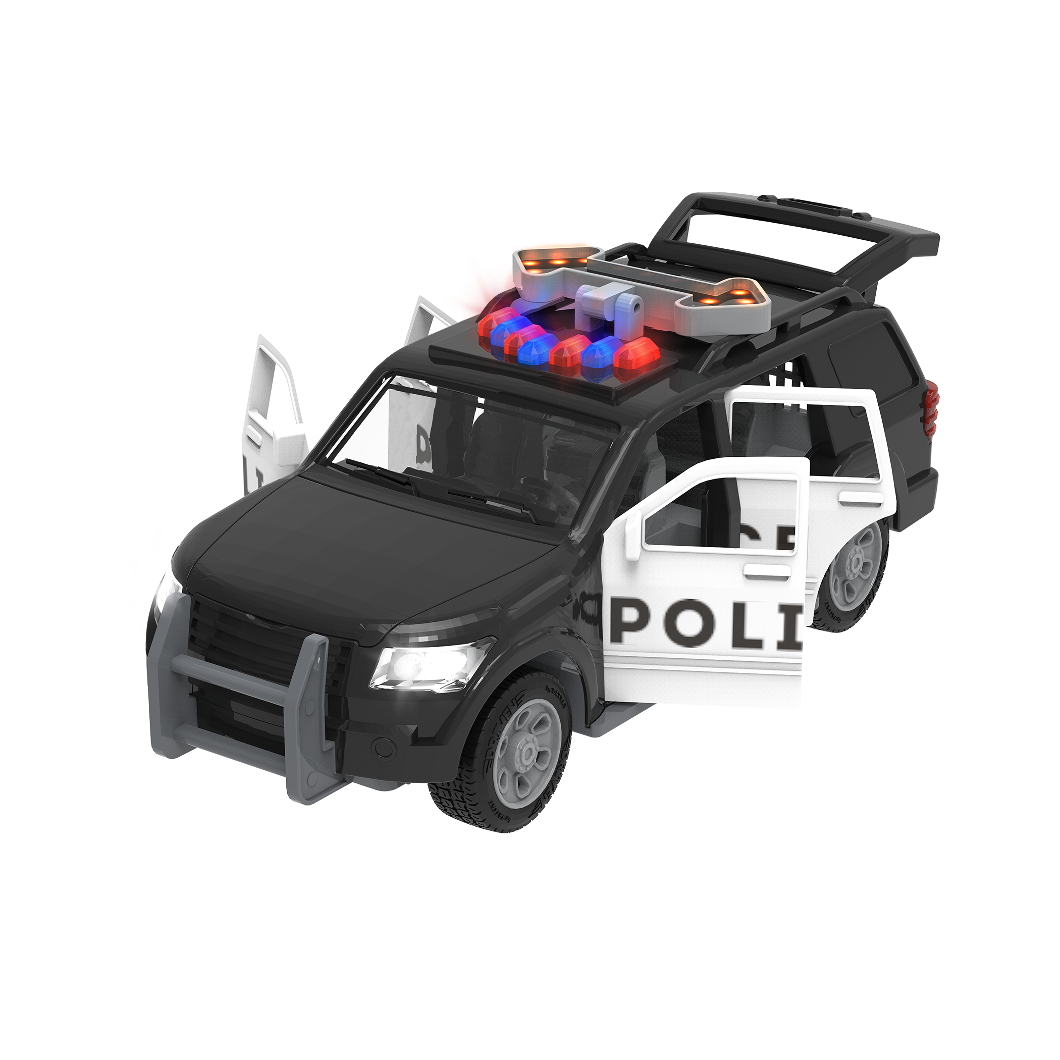 Toy police SUV with light-up arrow.