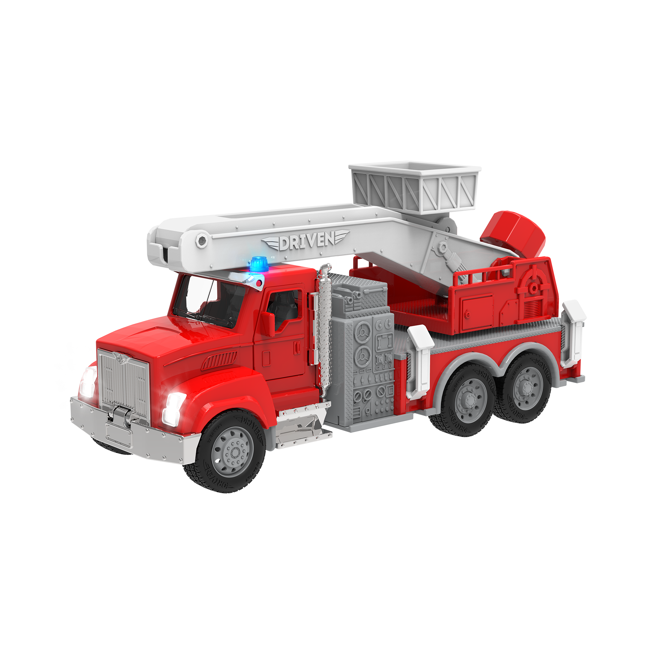 Toy fire truck with lift.