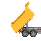 Blue and yellow toy dump truck