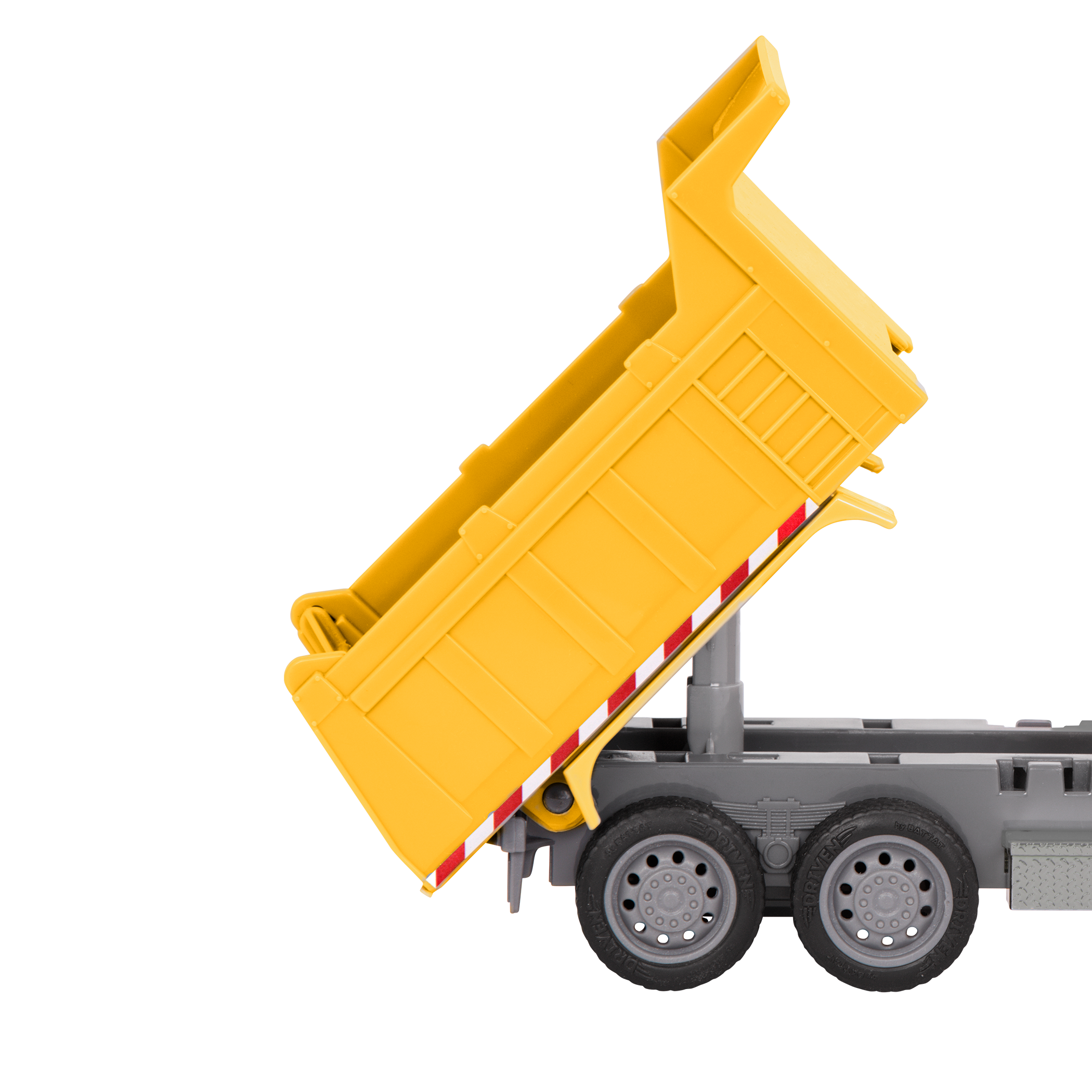 Blue and yellow toy dump truck