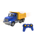 Blue and yellow toy dump truck