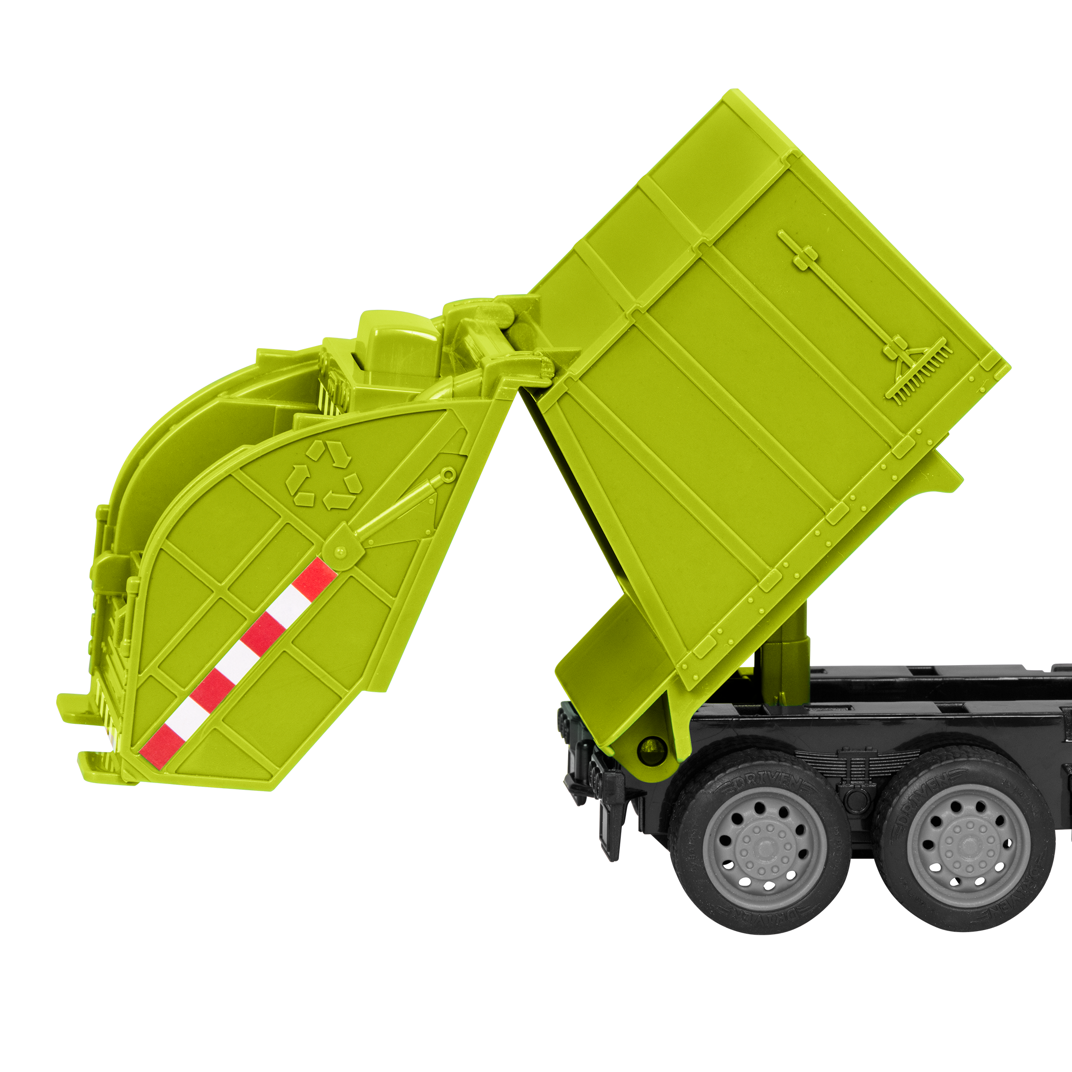 Green toy recycling truck with remote control