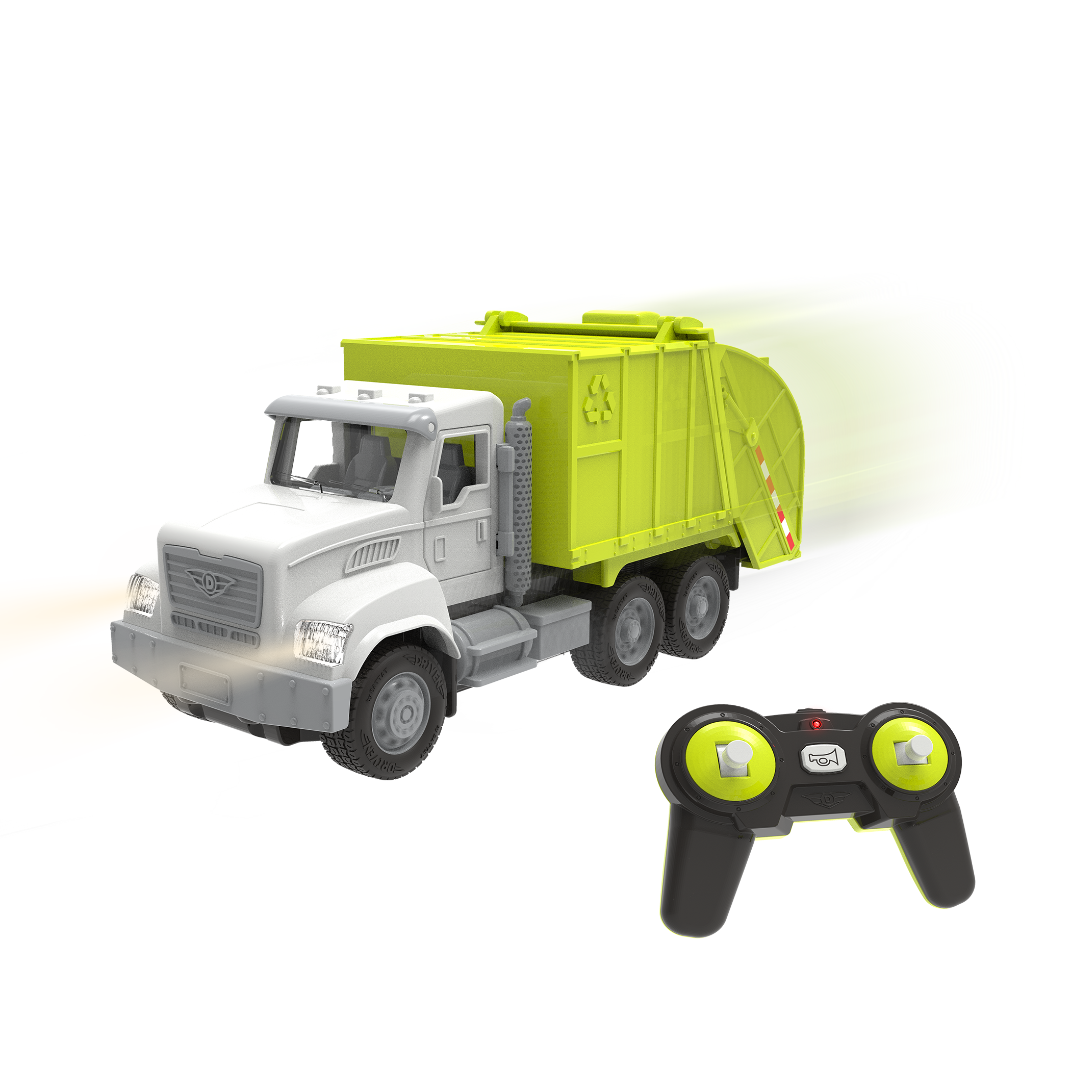 Green toy recycling truck with remote control