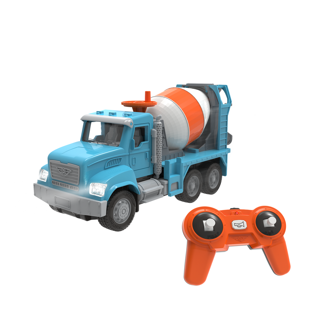 Blue toy cement mixer with remote control