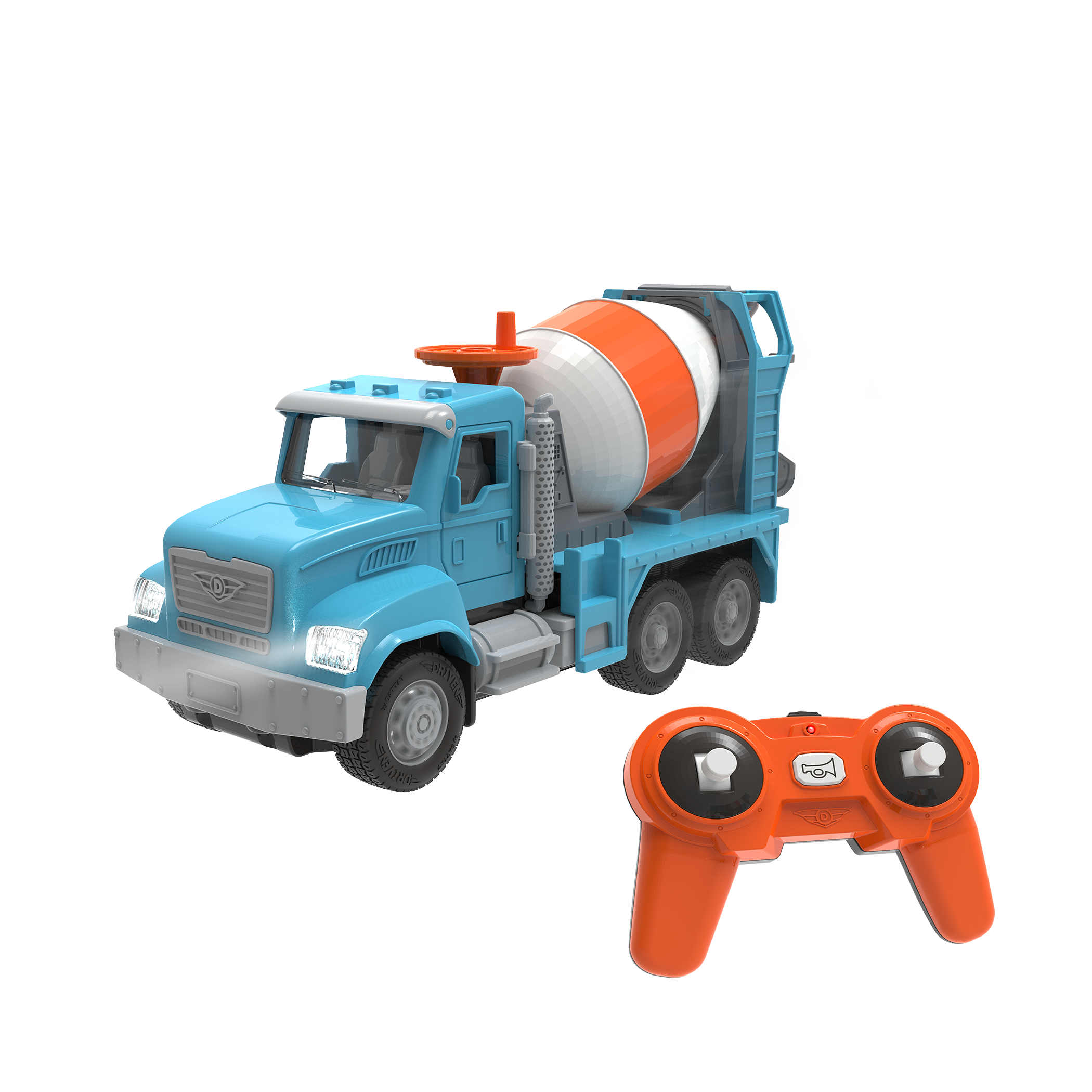 Blue toy cement mixer with remote control