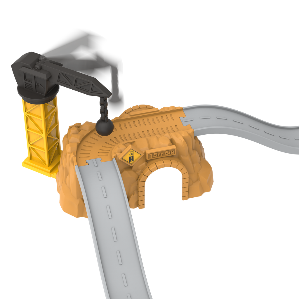 City-themed playset with toy vehicles