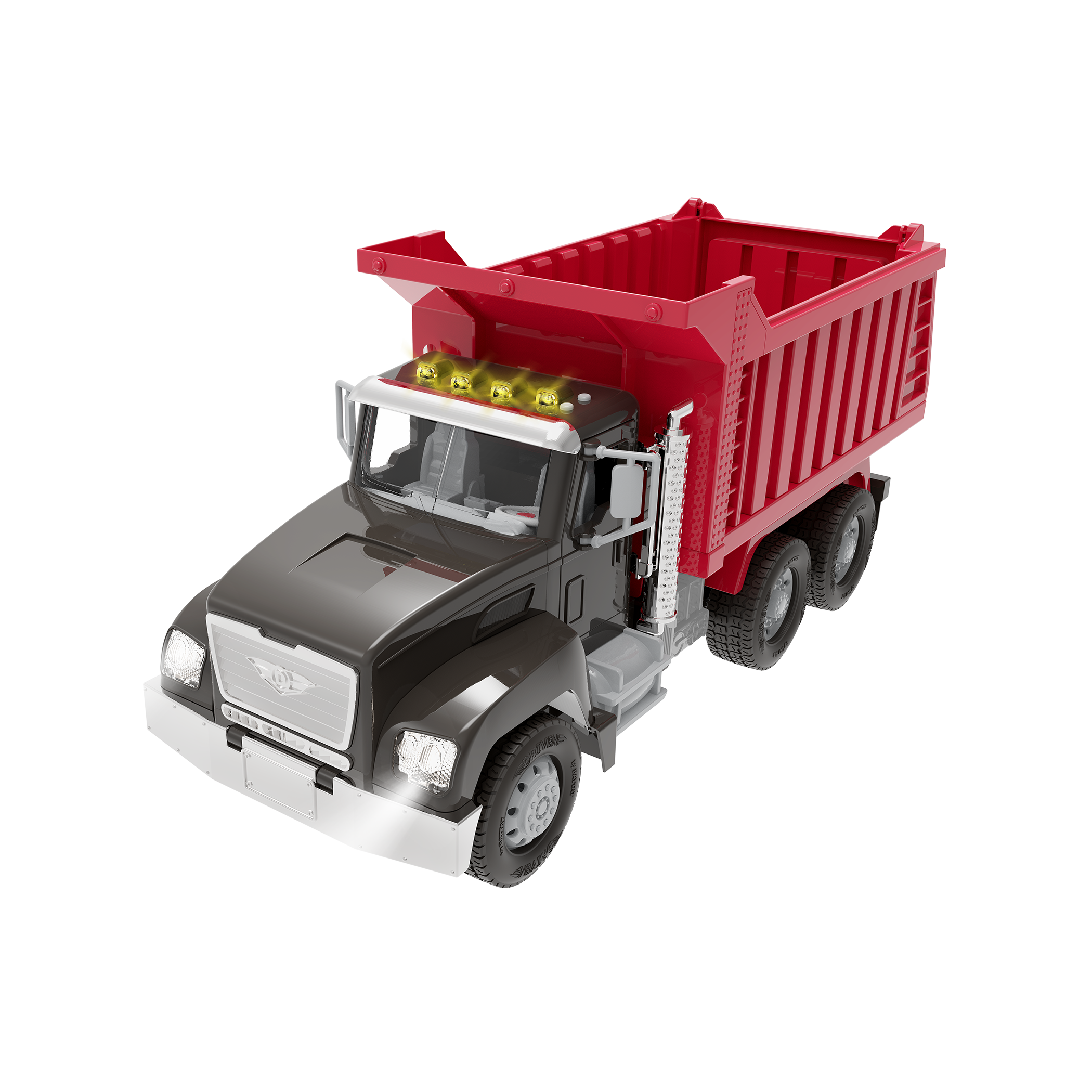 Red toy dump truck with remote control