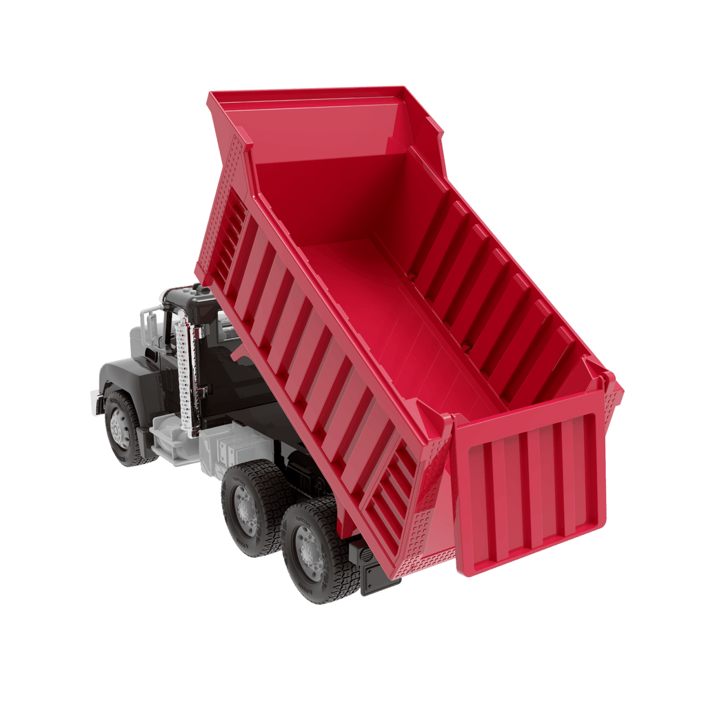 Red toy dump truck with remote control