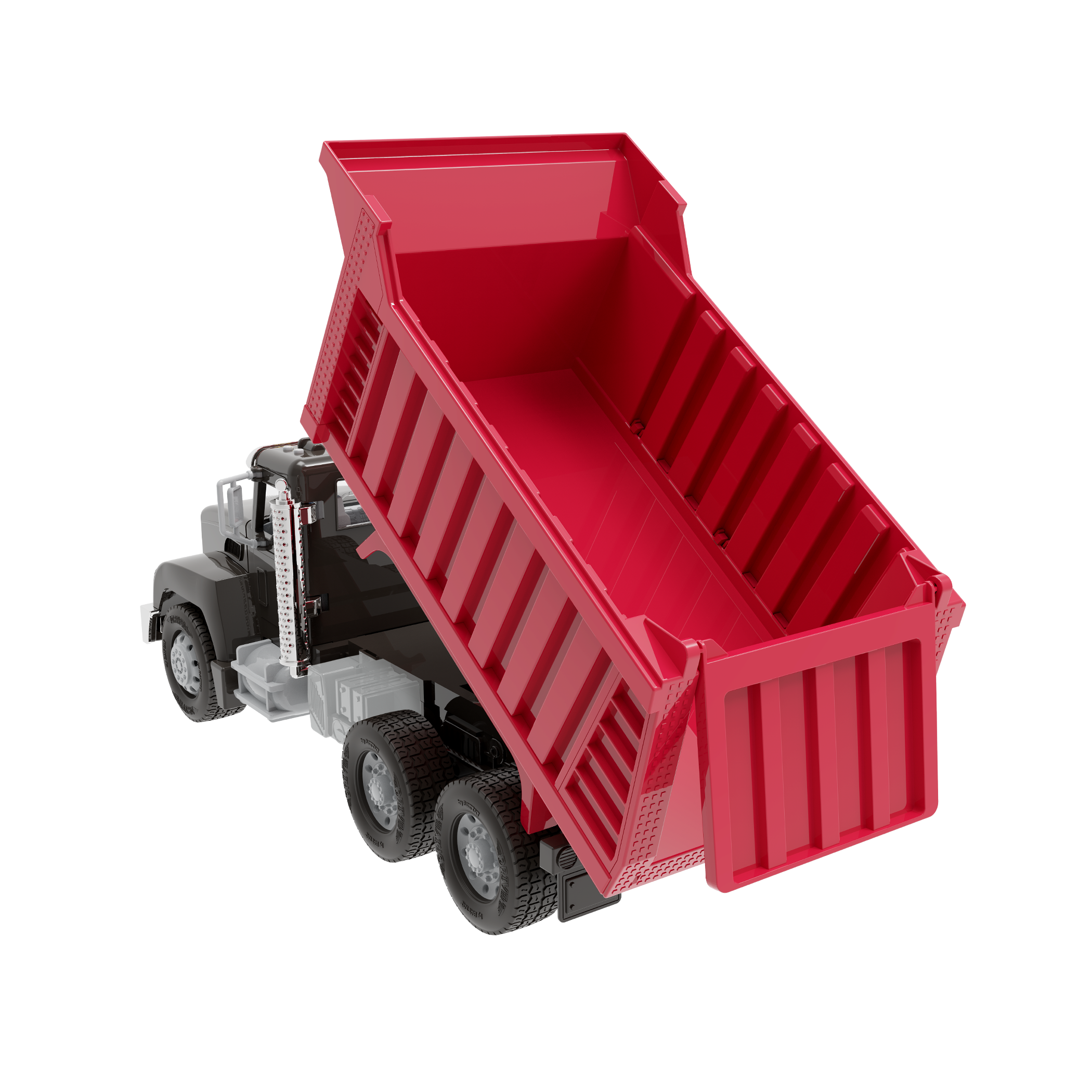 Red toy dump truck with remote control