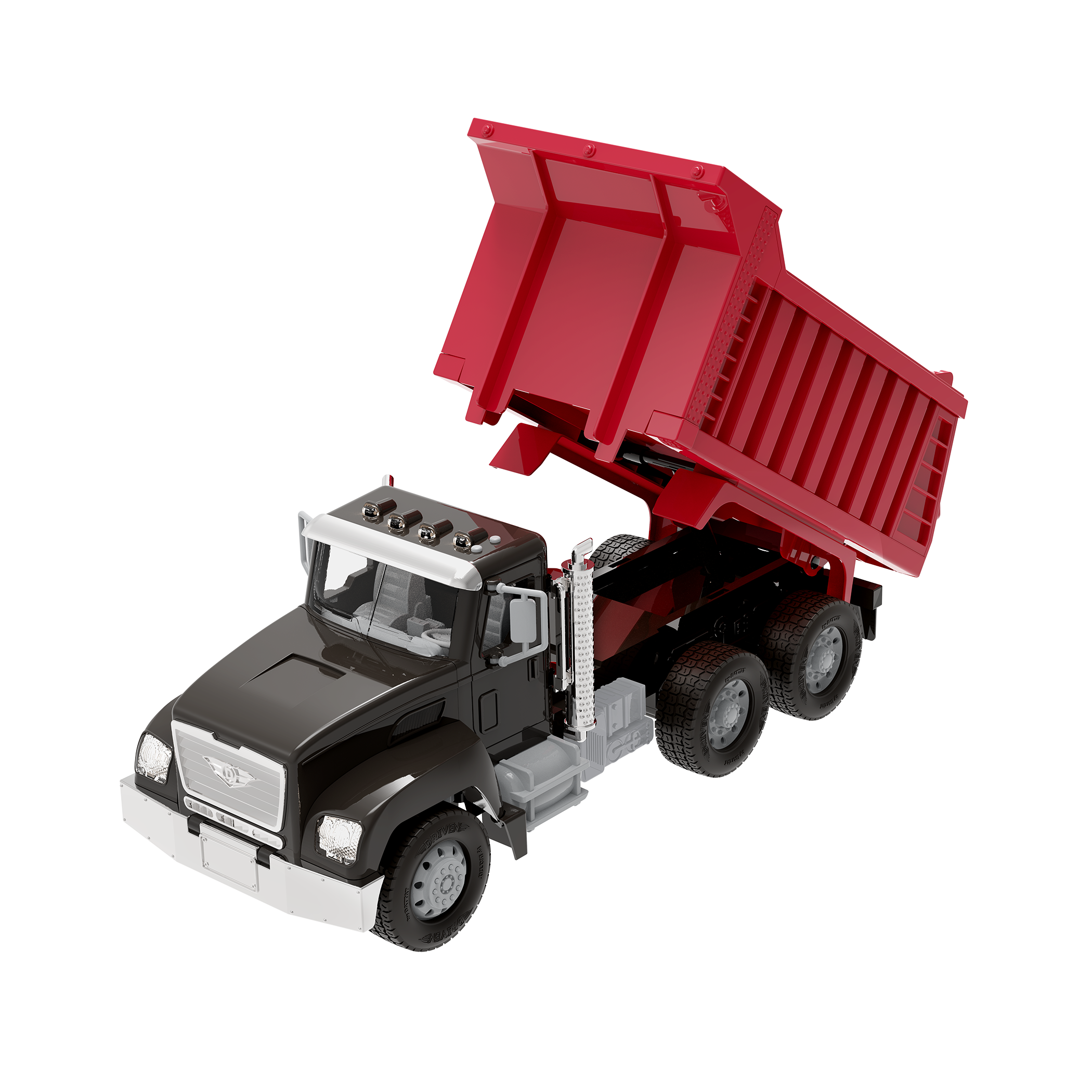 Red toy dump truck with remote control