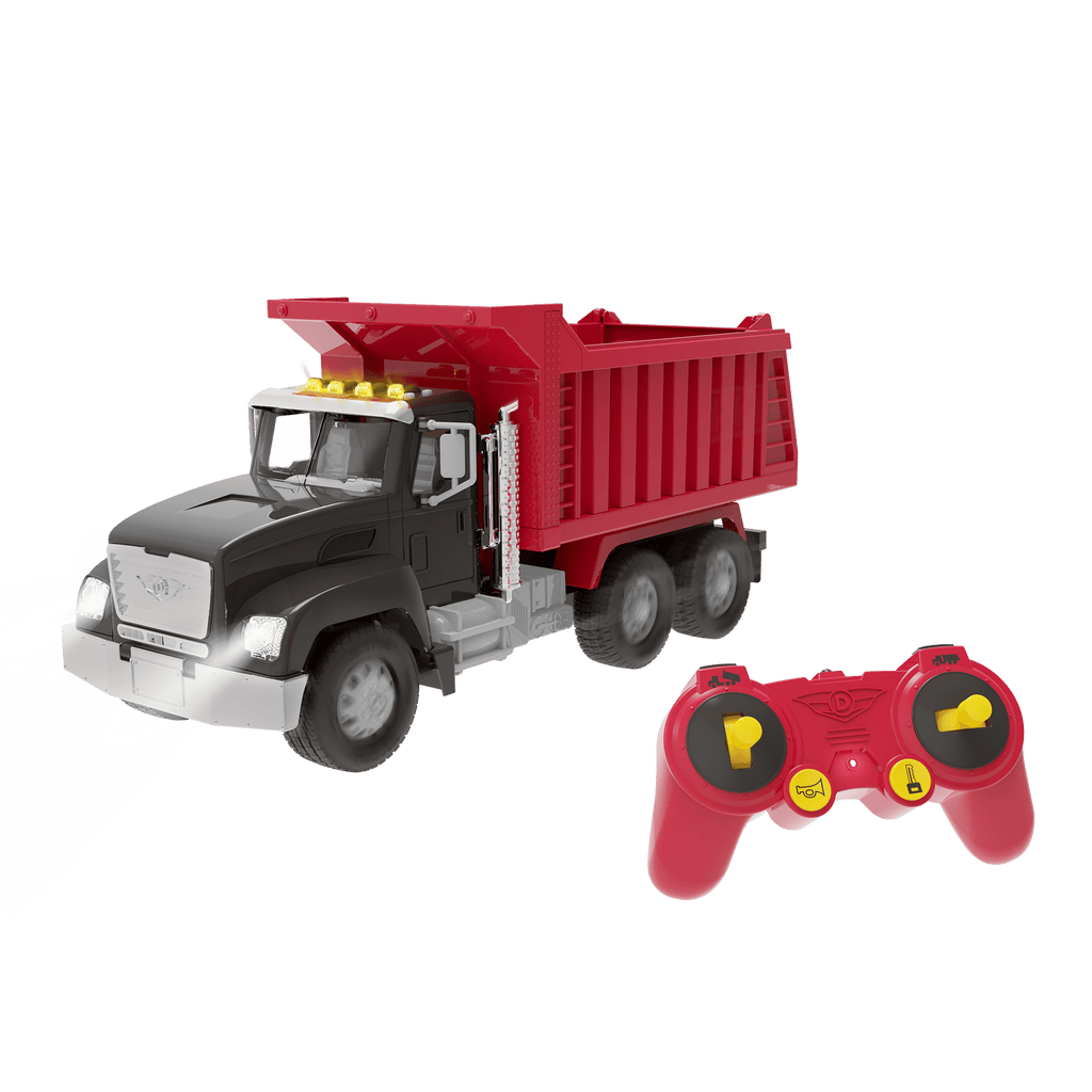 Red toy dump truck with remote control