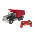 Red toy dump truck with remote control