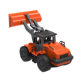 Midrange Remote control orange toy front end loader.