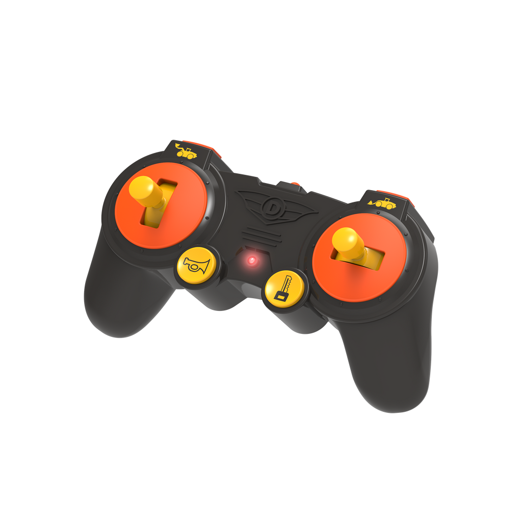 Midrange Remote control orange toy front end loader.