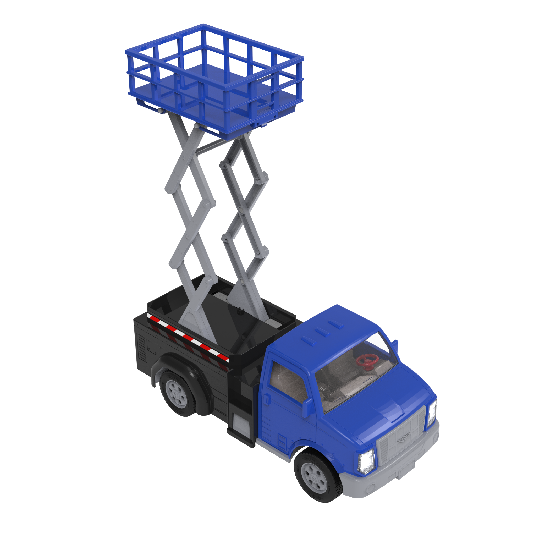 Blue RC scissor lift remote control construction truck for kids