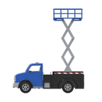 Blue RC scissor lift remote control construction truck for kids