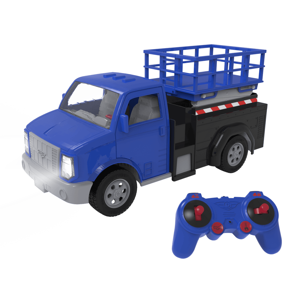 Blue RC scissor lift remote control construction truck for kids
