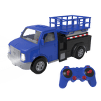 Blue RC scissor lift remote control construction truck for kids