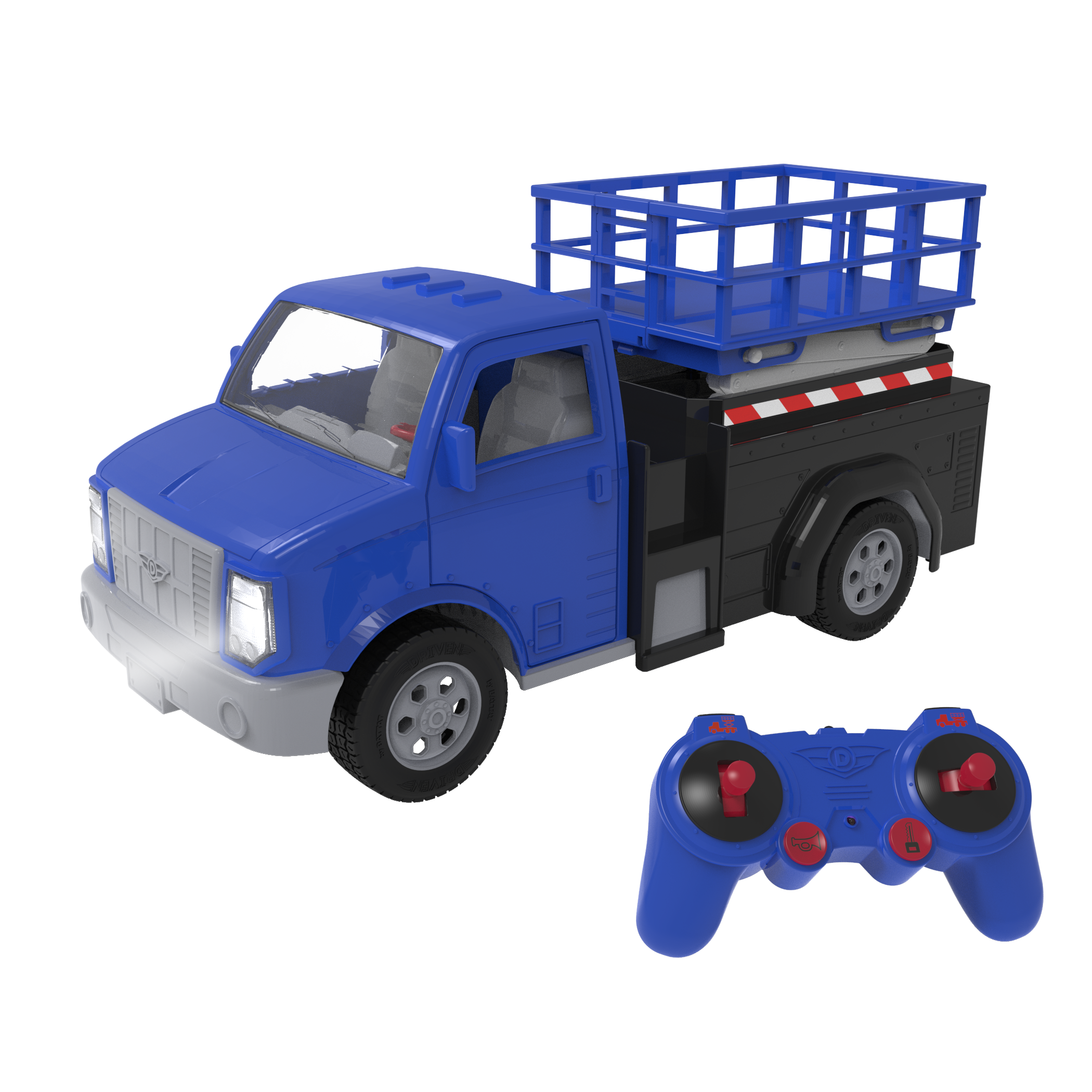 Blue RC scissor lift remote control construction truck for kids