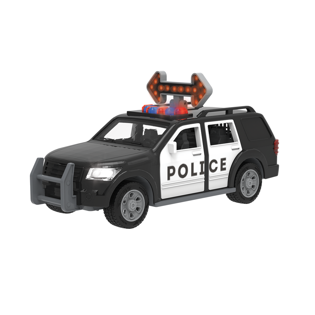Toy emergency vehicle set.