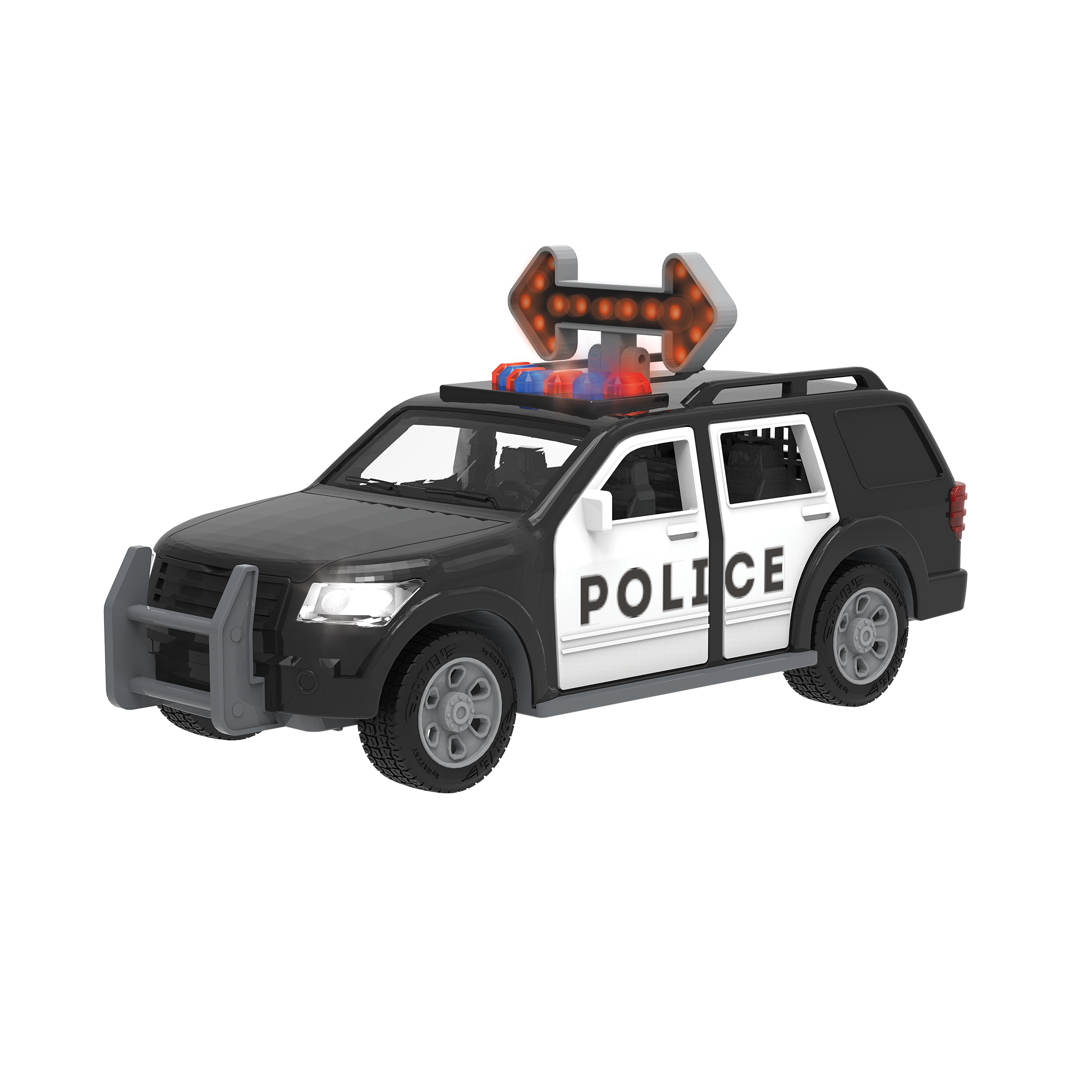 Toy emergency vehicle set.
