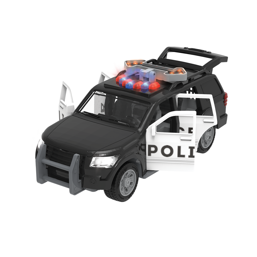 Toy emergency vehicle set.