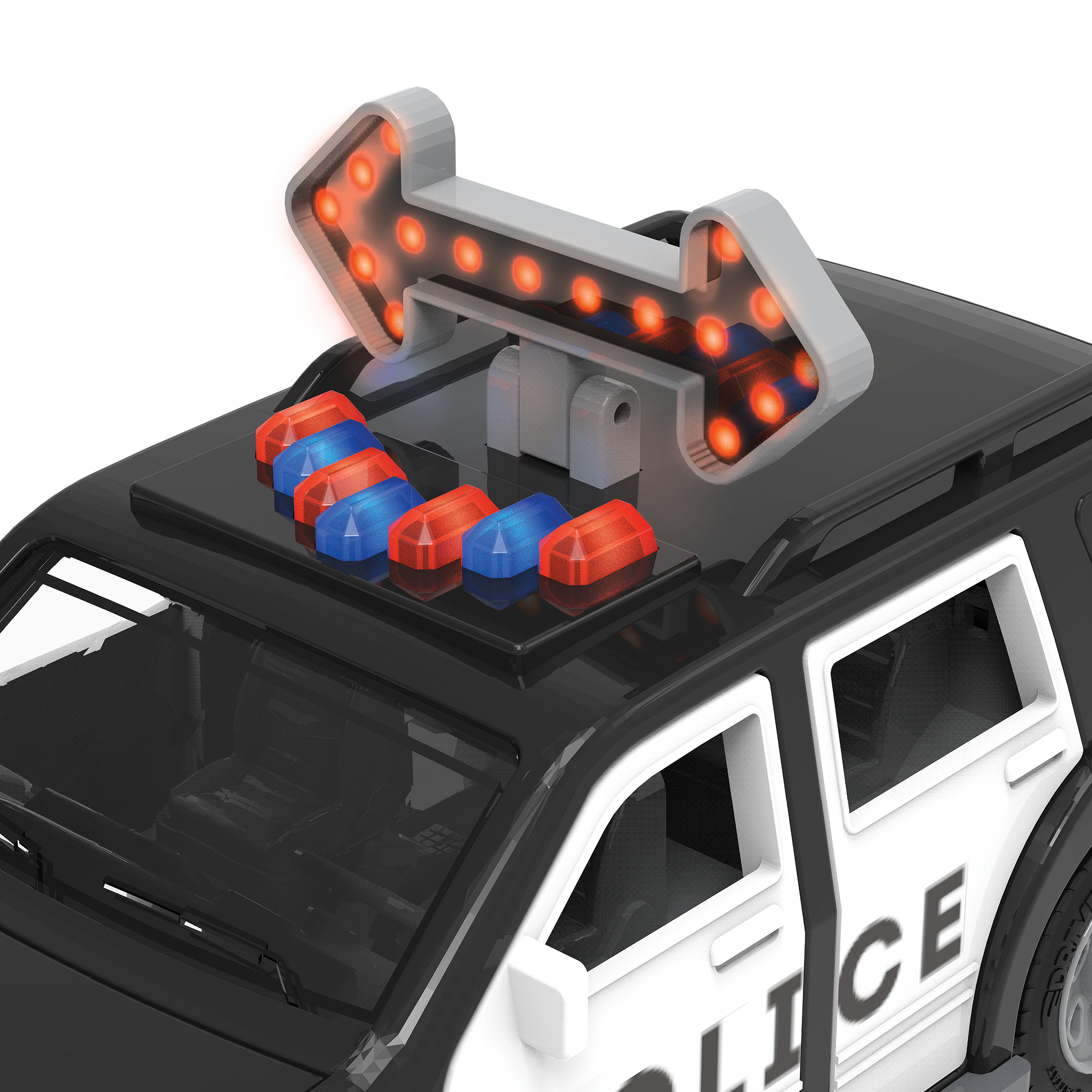 Toy emergency vehicle set.
