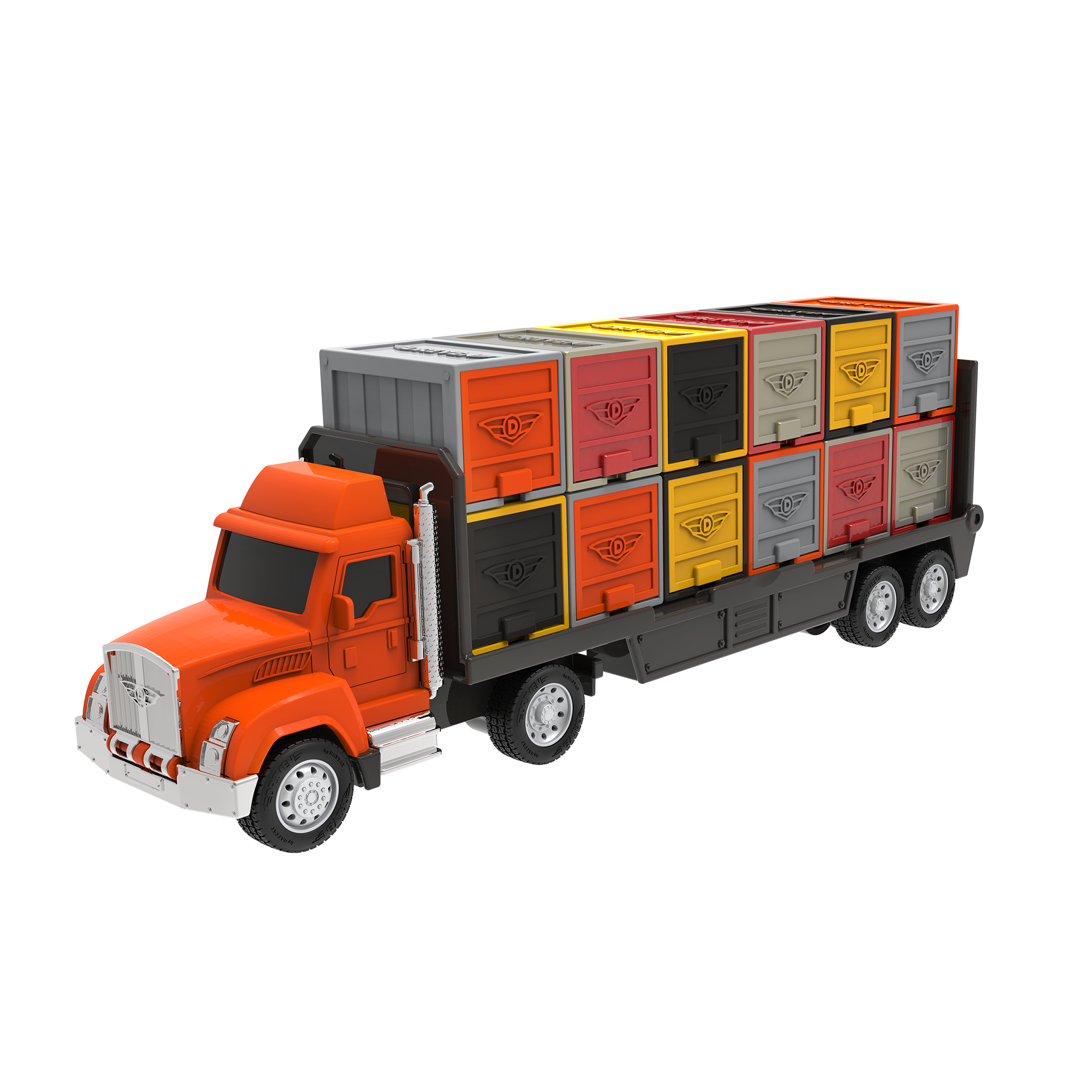 Mini Pocket Series Orange toy car carrier truck